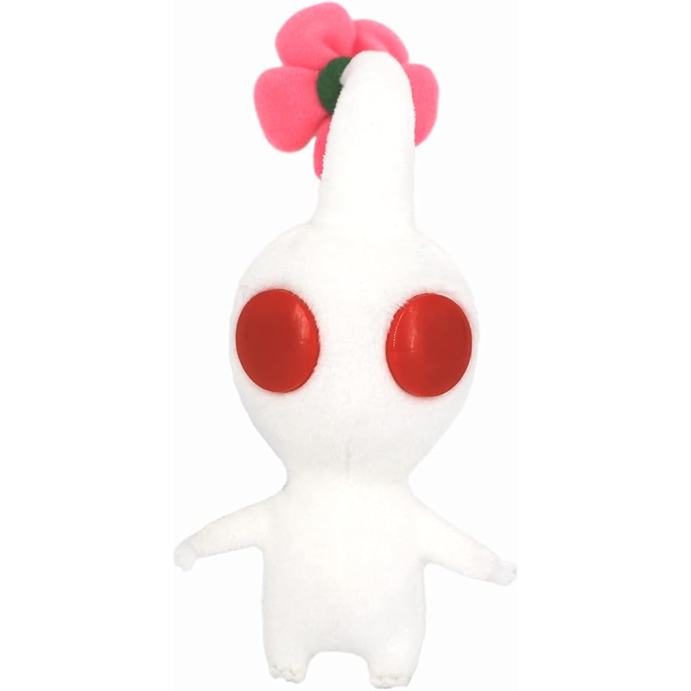 Sanei Boeki Pikmin All Star Collection Plush Toy White Pikmin 7x6.5x13.5cm