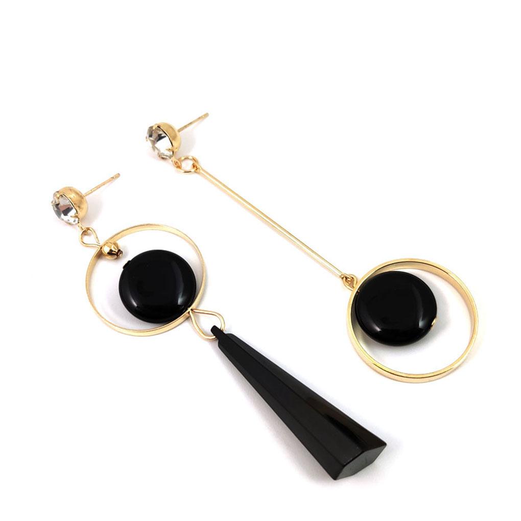 Delicate And Unique Geometric Asymmetrical Pendant Stud Earrings For Women Lightweight And Comfortable Alloy Gift Choice, Silver