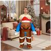 Inflatable Gingerbread Man Costume Adult, Ride On Gingerbread Costume, Fancy Funny Costumes Christmas Halloween Blow Up Costumes