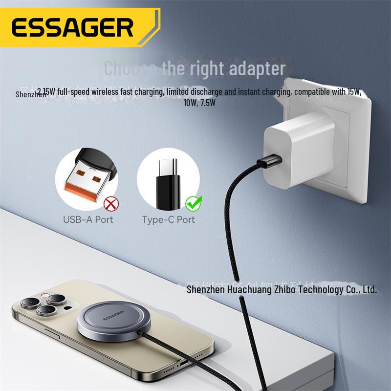 Essager Ai Shang Qi2 15W Magnetic Wireless Charger for Apple Phones, Earphones & Watch