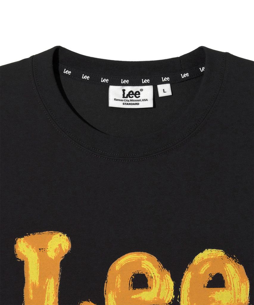 LEE Brush Painting Logo Short Sleeve T-Shirt Charcoal