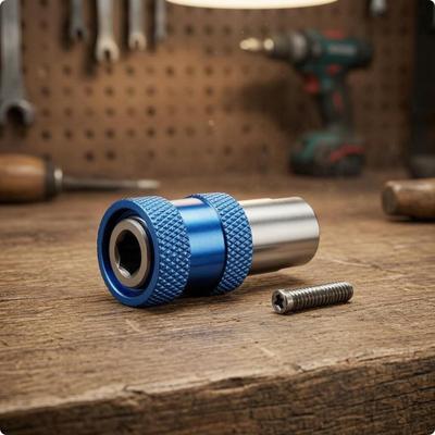 DrilltoScrewdriver Adapter Alloy Tool Steel Drill Socket Knurled Grip