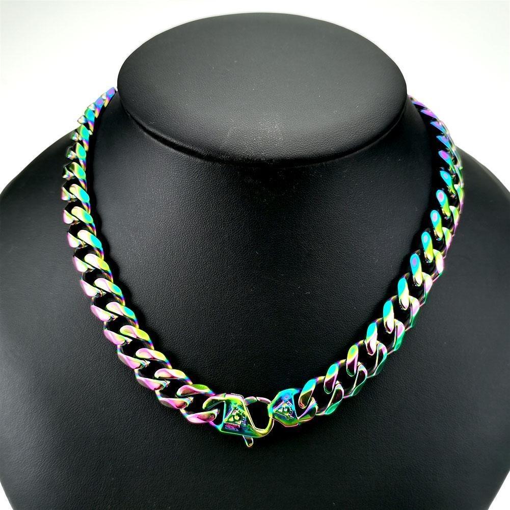 

Радужное масонство Масонский масон Мужское ожерелье из нержавеющей стали шириной 11 мм 50cm