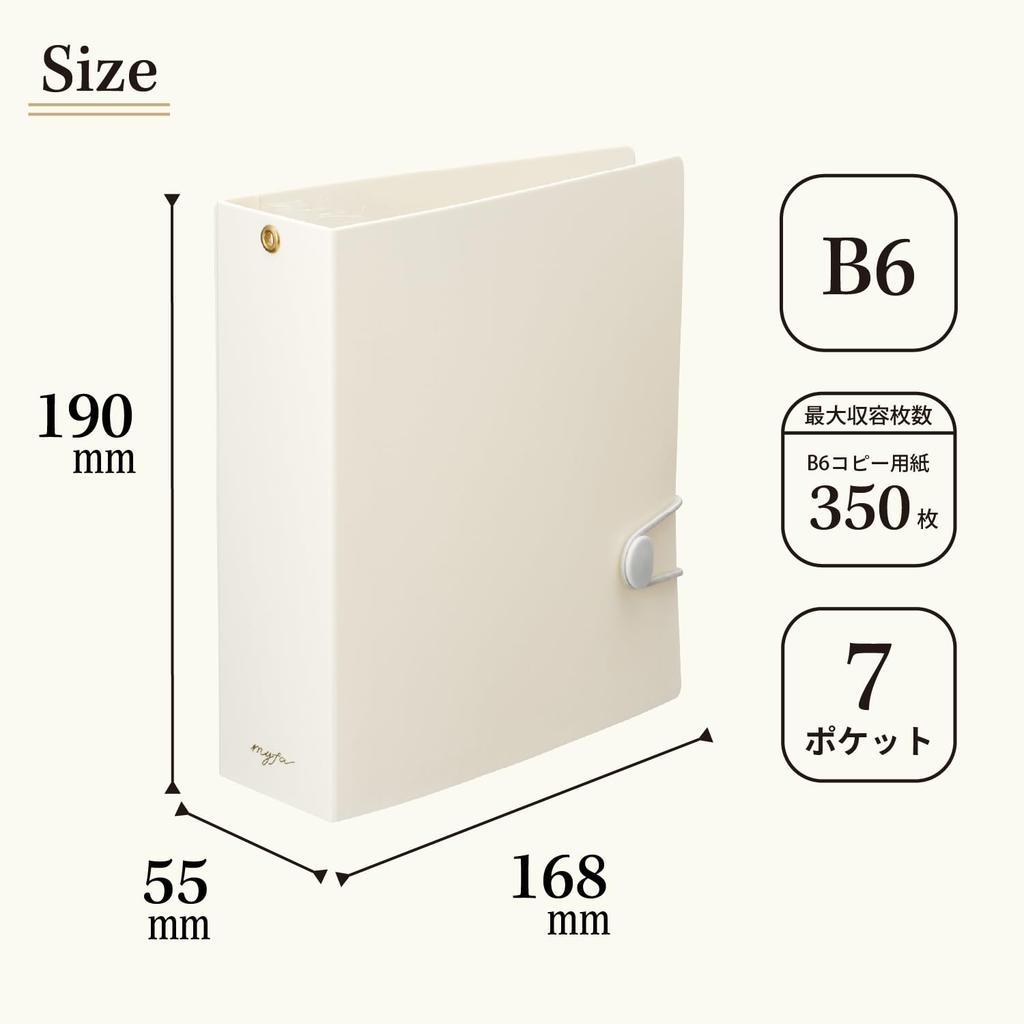 LIHIT LAB Myfa Fan Activity Collection Stock 6 7 B6 Milky White File, Compartments, Pockets, Size, F3350-0