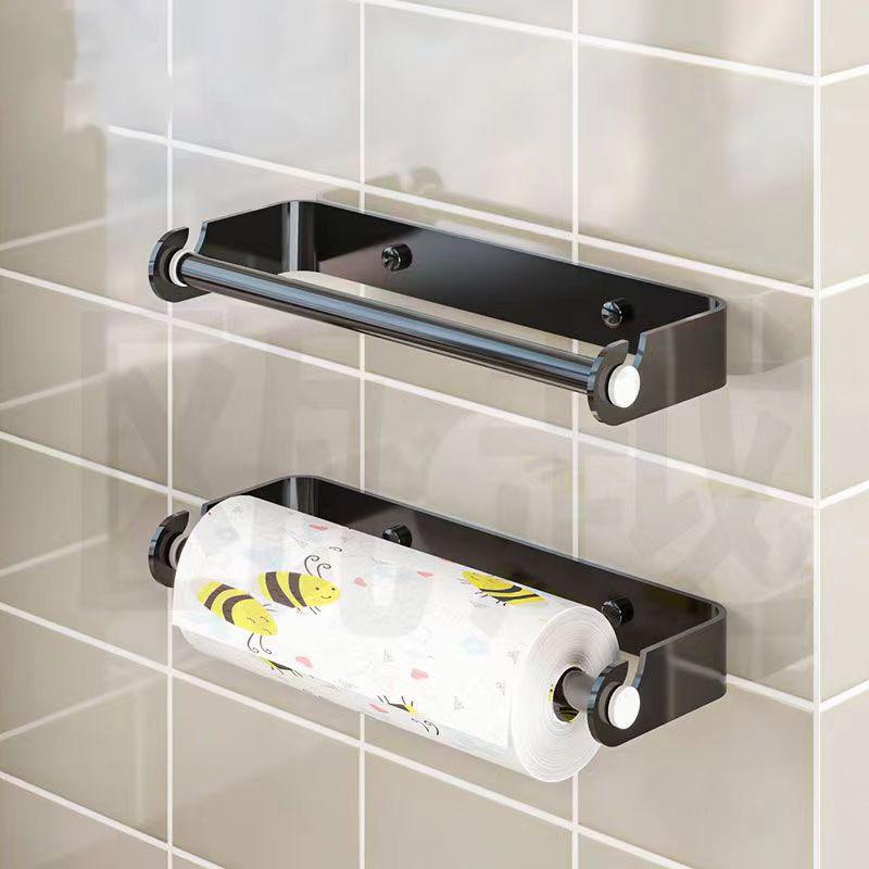 Držák papírových utěrek pod skříňku Nerezový držák kuchyňských utěrek Nalepovací na zeď Vertikální nebo horizontální Stojan na potravinovou fólii