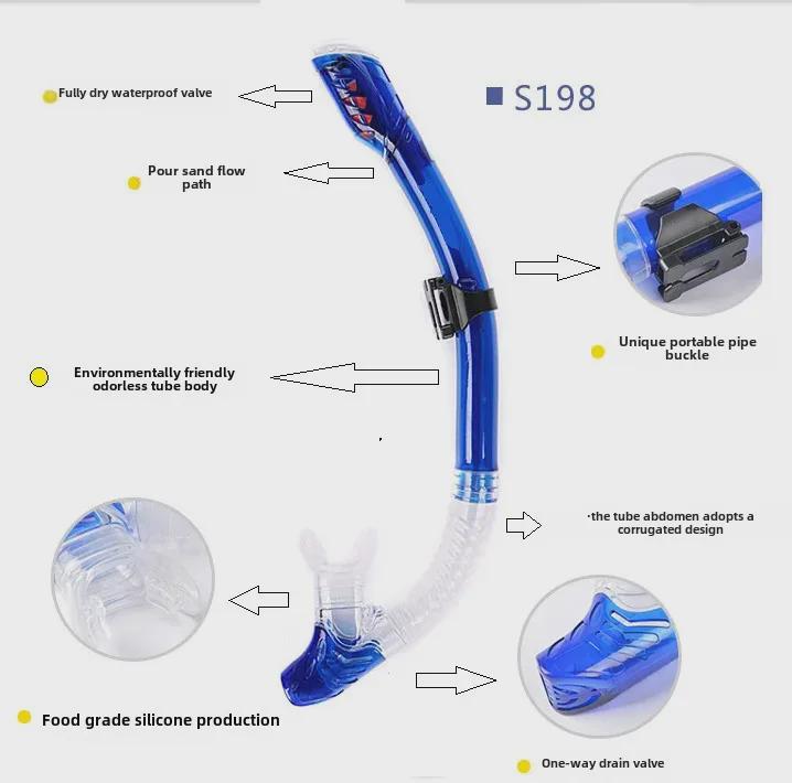 Full Dry Silicone Snorkel Set: Diving Mask, Snorkeling Goggles & Breathing Tube
