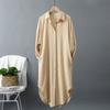 1116 Primavera e Autunno Camicia Media e Lunga Donna Cotone e Lino Design Ampio Top Versione Coreana Giacca Camicia Solare