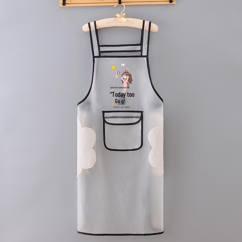 New Transparent TPU Apron: Waterproof, Oil-Resistant, Dirt-Resistant Cartoon Protective Waist Cover.
