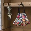 Footprint Charm Keychain with Forest Savage Pattern Double Layer Wooden Craft Key Ring Backpack Pocket Key Chain
