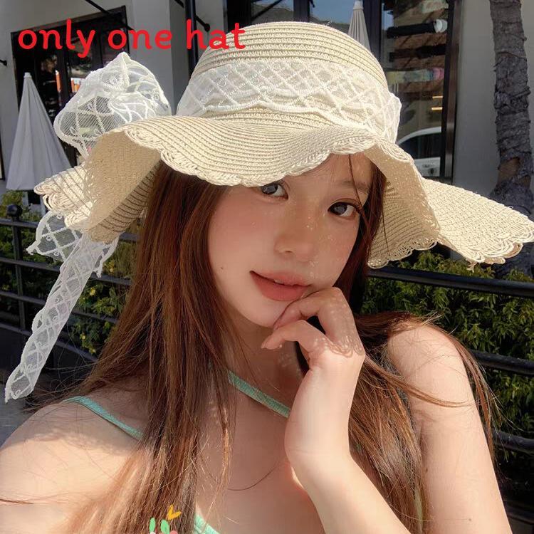 Summer Straw Sun Hat With Bow Accent And Breathable Design For Beach And Travel