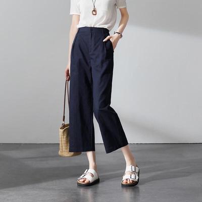 SOFSIL Women's Cotton Linen Wide-Leg Pants