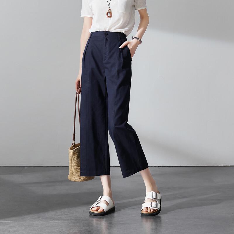 SOFSIL Women s Cotton Linen Wide-Leg Pants