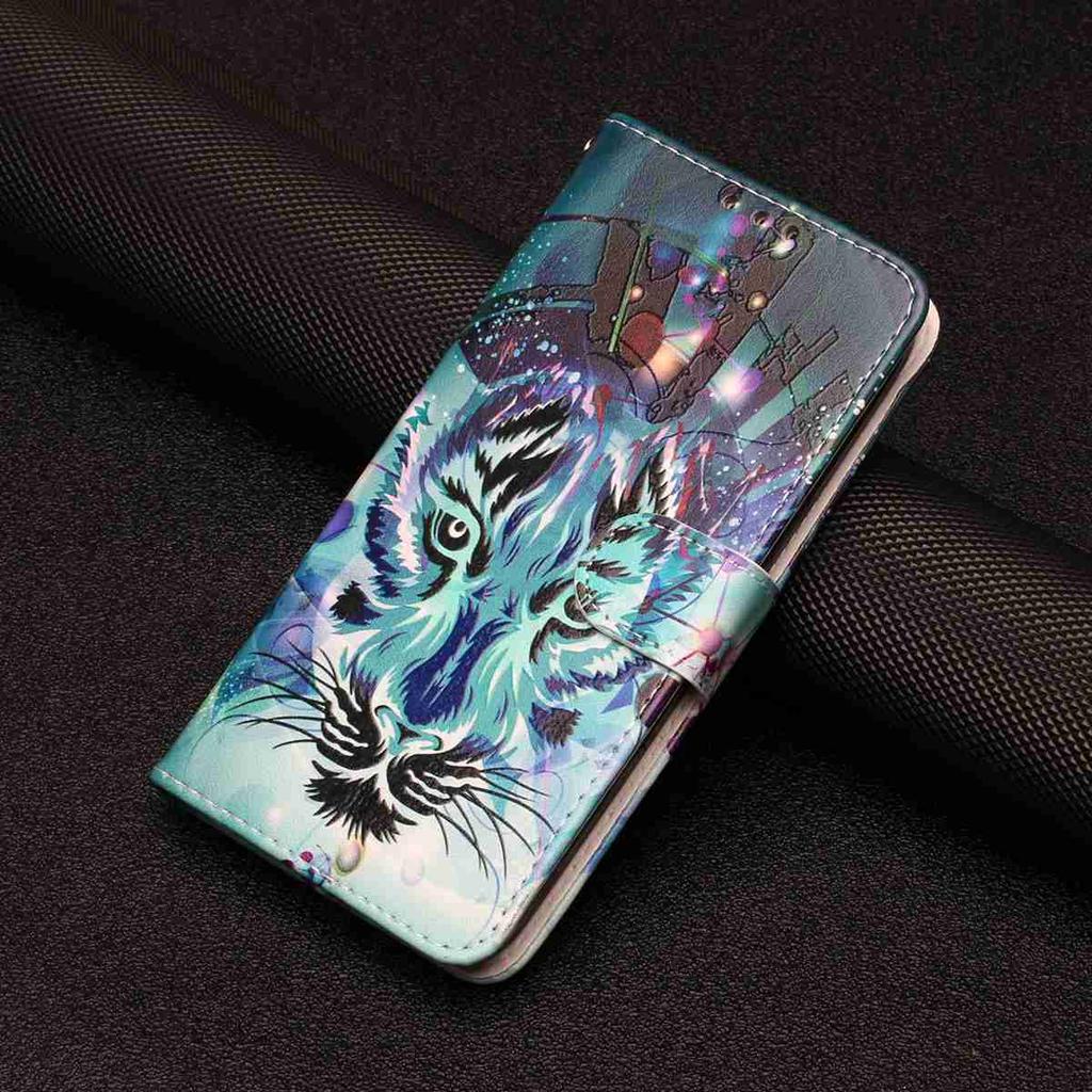 For iPhone Air Case Pattern Printing Leather Wallet Phone Cover with Wrist Strap