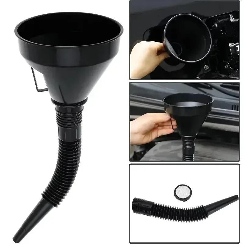 Multi Functional Flexible Automotive Fuel Funnel Wide Mouth Oil Funnel Spill-Proof Refueling & Oil Changing Tool with Handle