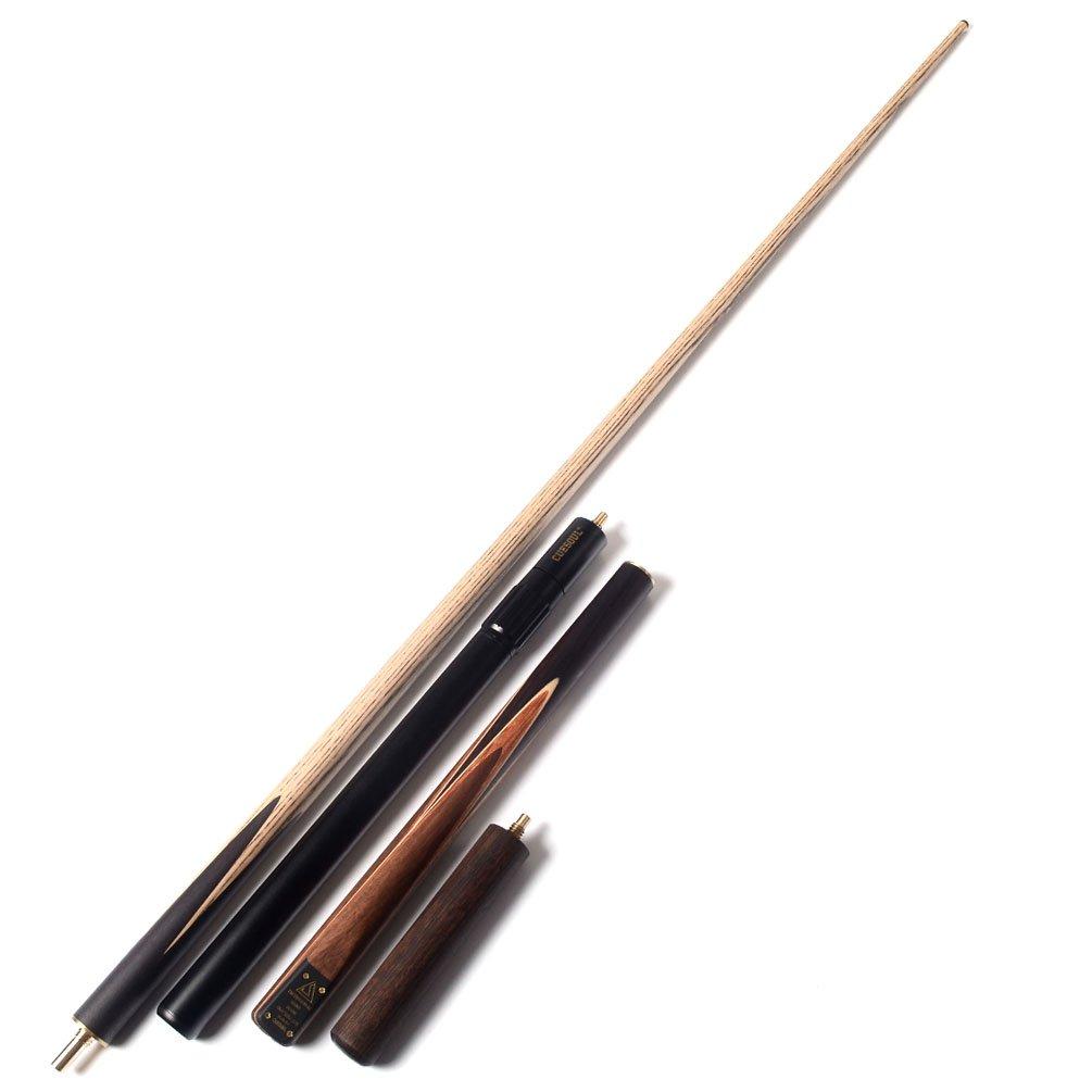 CUESOUL 57" Handcrafted 3/4 Jointed Snooker Cue with Extension and Aluminum Cue Case (D309)