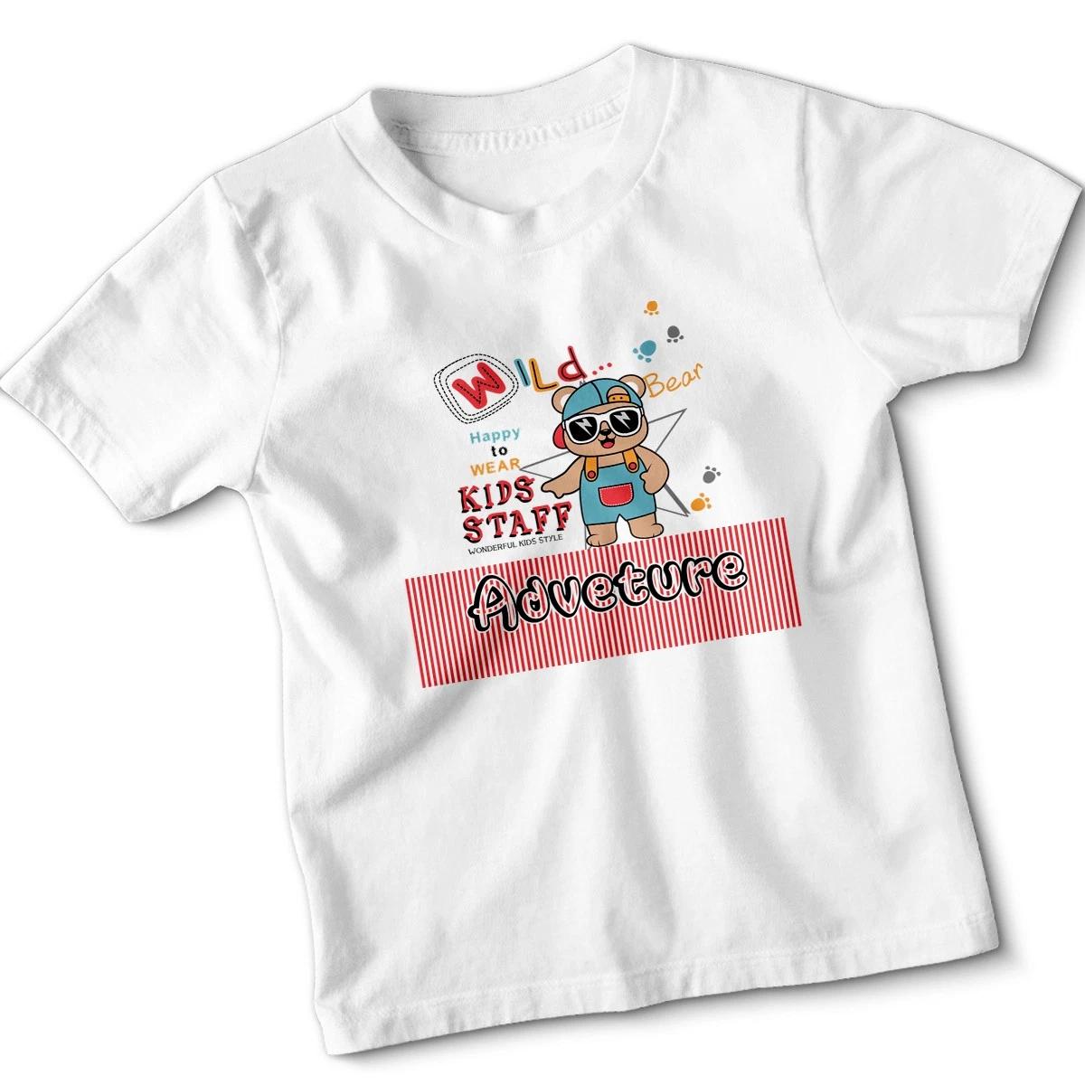 Cool Bear Image Vector Graphic Kids Tshirt Fashion Tee 140