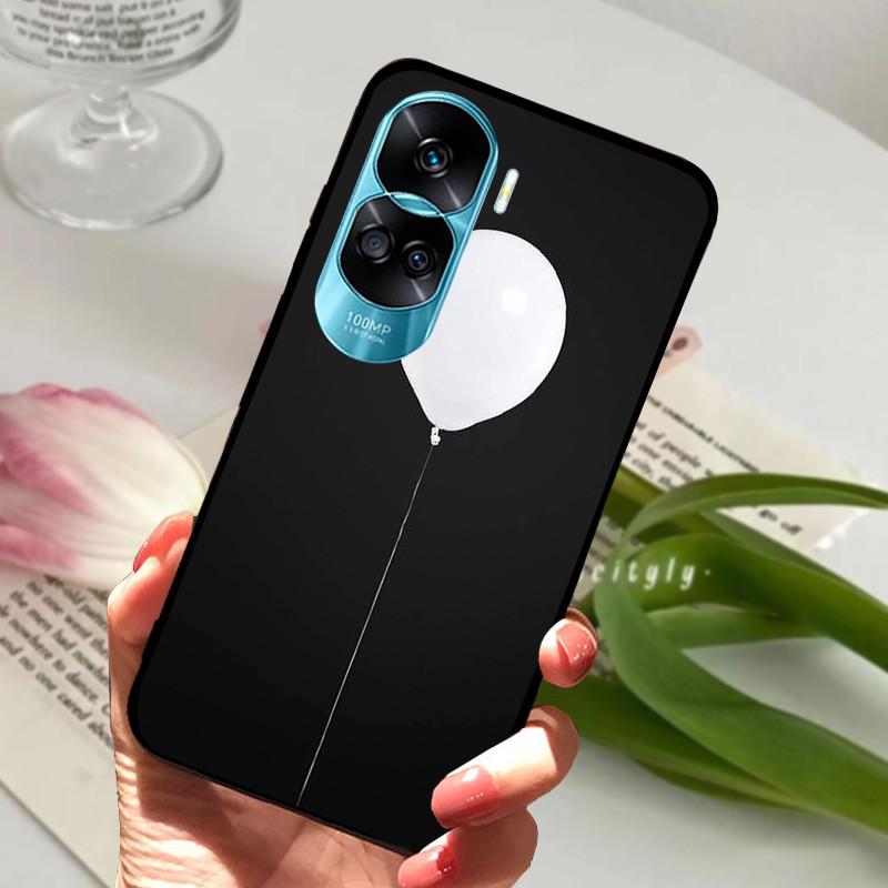 Voor Honor 90 Lite Honor90 Pro 5G Hoesje Siliconen Zacht Geschilderd Zwart Bumper Funda Coque voor HONOR 90 Pro 90Lite Beschermtas