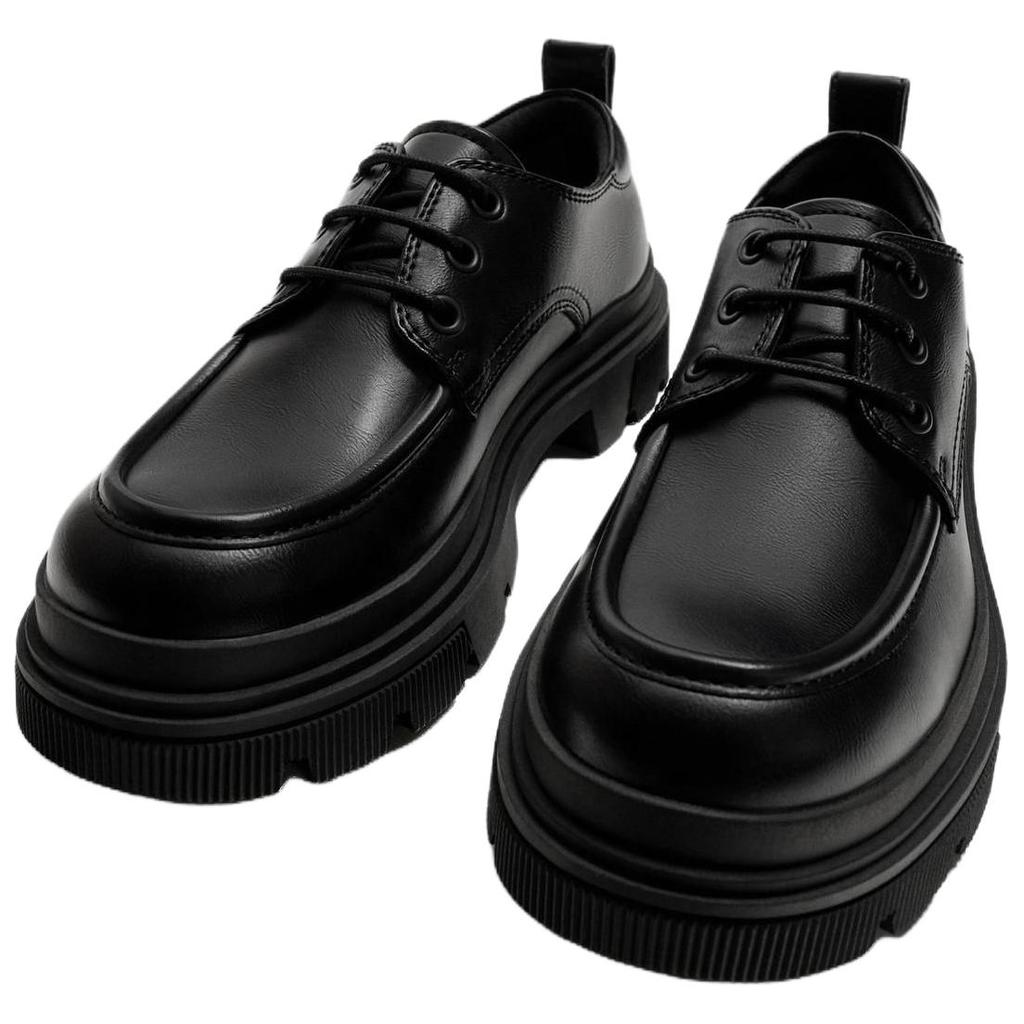Zara Lug Sole Lace Up Platform Loafers Black Womens 2422620800