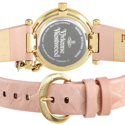 Vivienne Westwood Orb II Watch, Pink Dial, Calfskin Leather, VV006PKPK, Women's