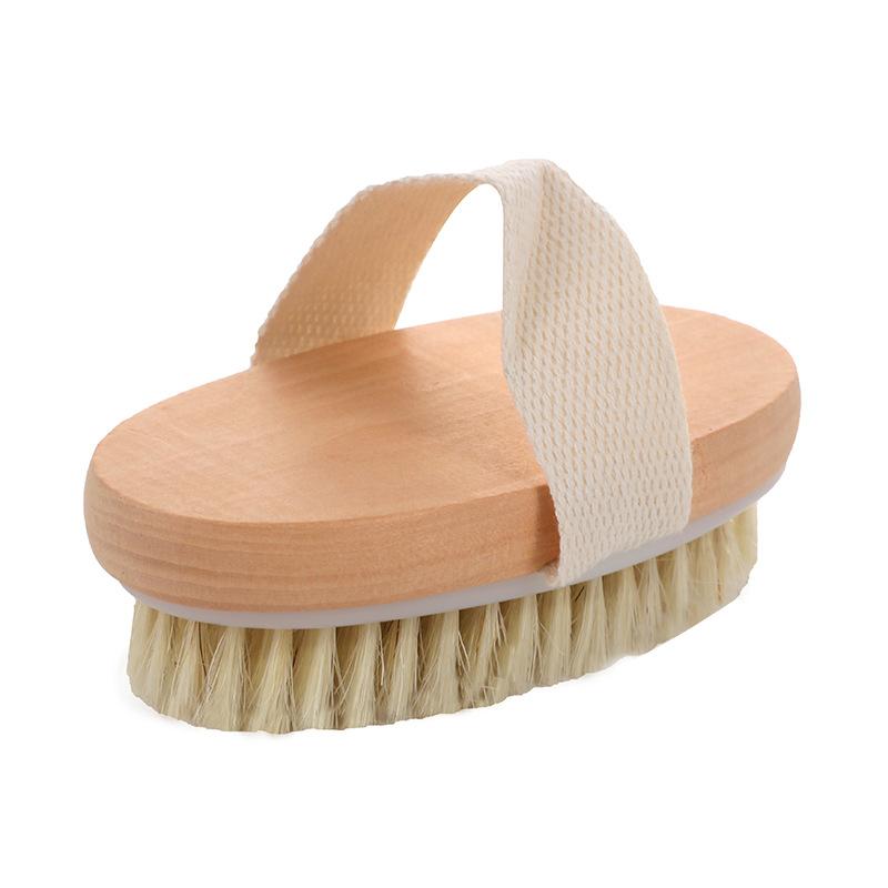 Dry Skin Wood Body Brush Exfoliation Natural Bristle Back Brush Massager Bath Shower Back Spa Scrubber Dry Massage Brush Tools