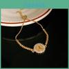 Geometrische Vintage Handkette mit Kupfer Zirkon Verzierungen für Damen Modeaccessoire