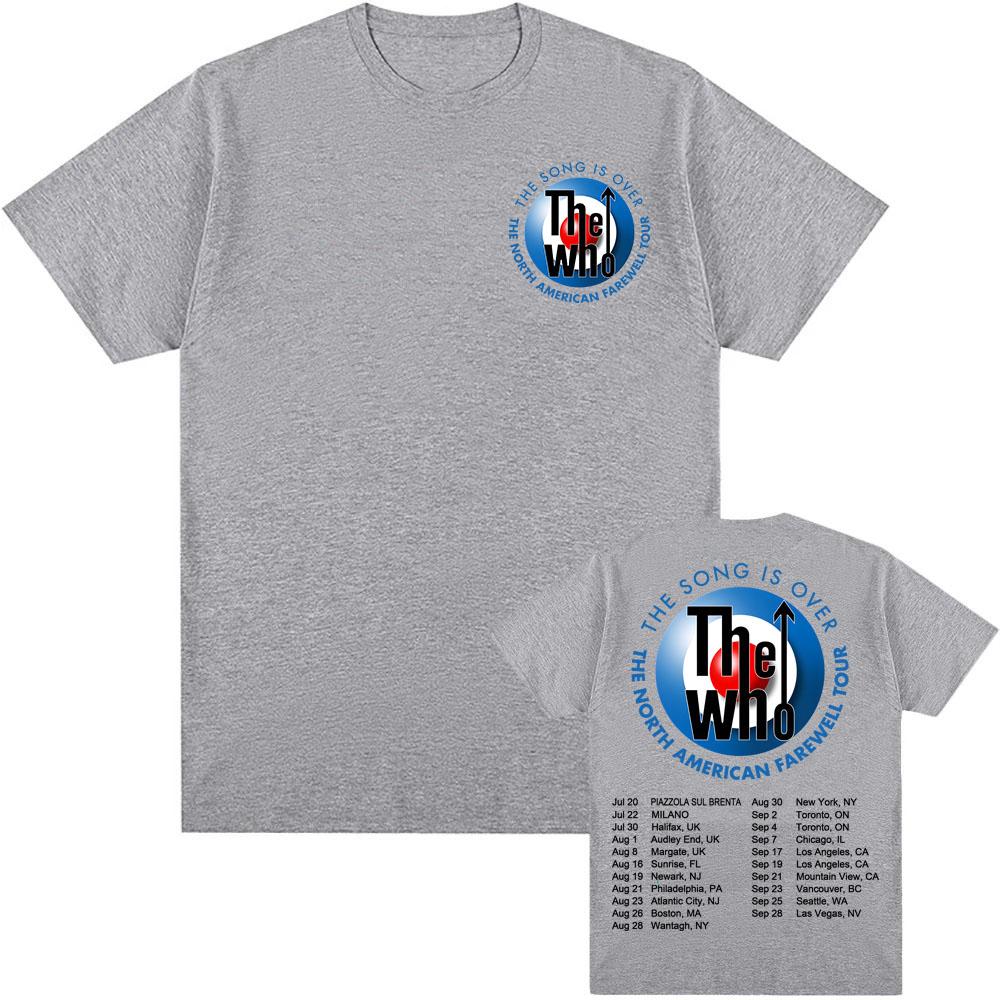 The Who The Song Is Over Tour 2025 T-shirt Graficzny Zespół Rockowy Unisex Streetwear Bawełna Męski Damski T-shirt Nadruk Odzież Koszulka
