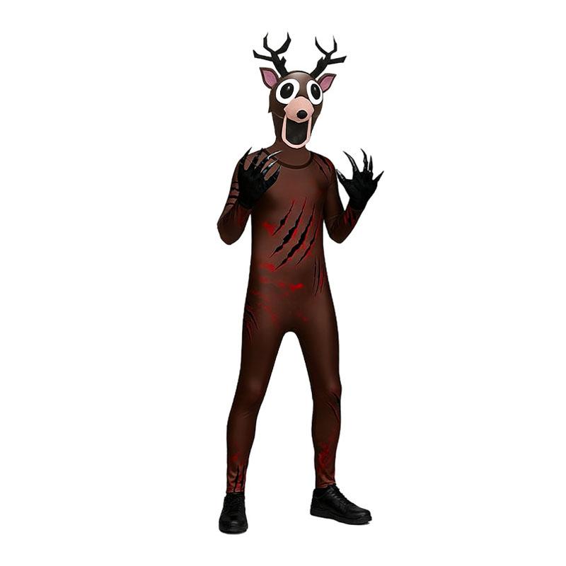 99 Nights In The Forest Deer Costume Cosplay Outfit  Horriable Halloween Costume for Kid Adult Nightmare Reindeer Christmas Gift