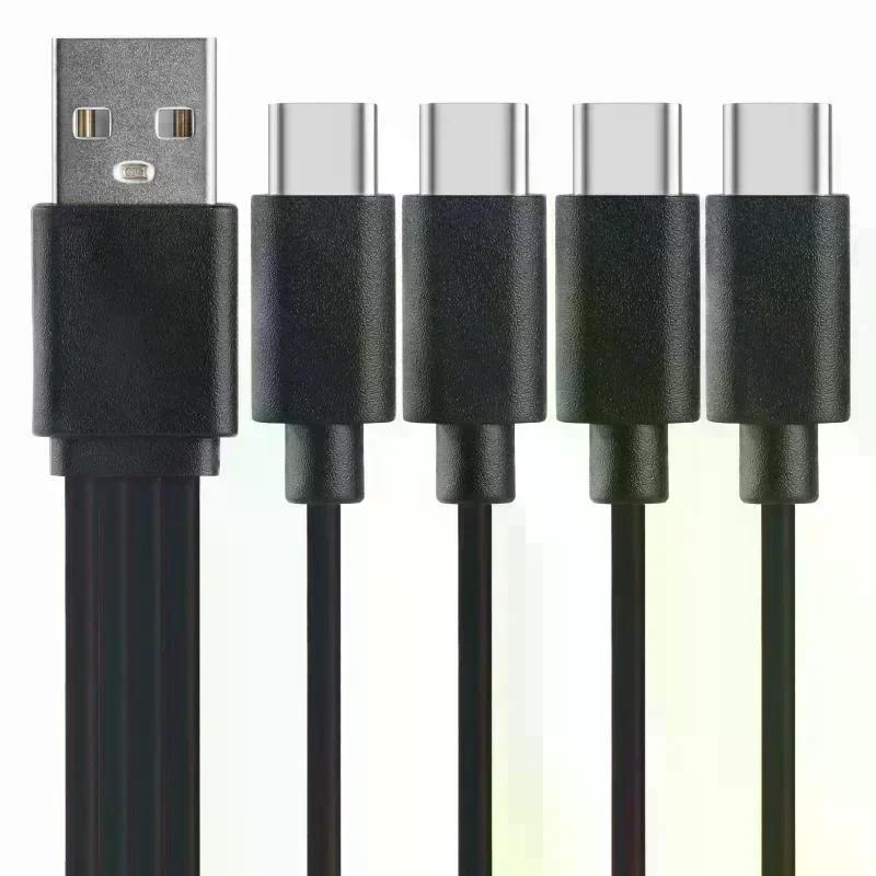 4 In 1 Multi-USB C Splitter Adapter Cable Charging Cord USB Type C Fast Charging Data Cable For Huawei Tablet Laptop PC