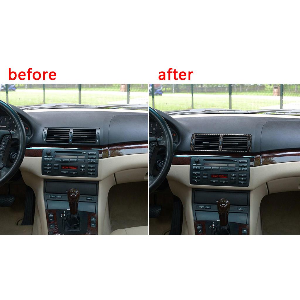 For BMW E46 1998-2005 Accessoire Voiture Carbon Fiber Interior Center Console Cover Trim Sticker Piezas De Repuesto De Interior
