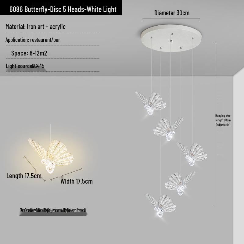 Creative Butterfly Swan Swallow Pendant Light for Bedroom or Living Room