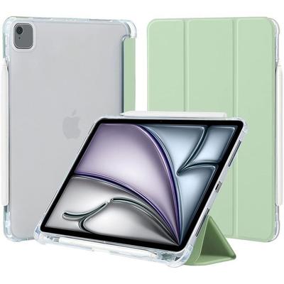 Case for iPad Air 13" - BOOLING - Silicone Protection - Green - Automatic Flap - Pen Holder