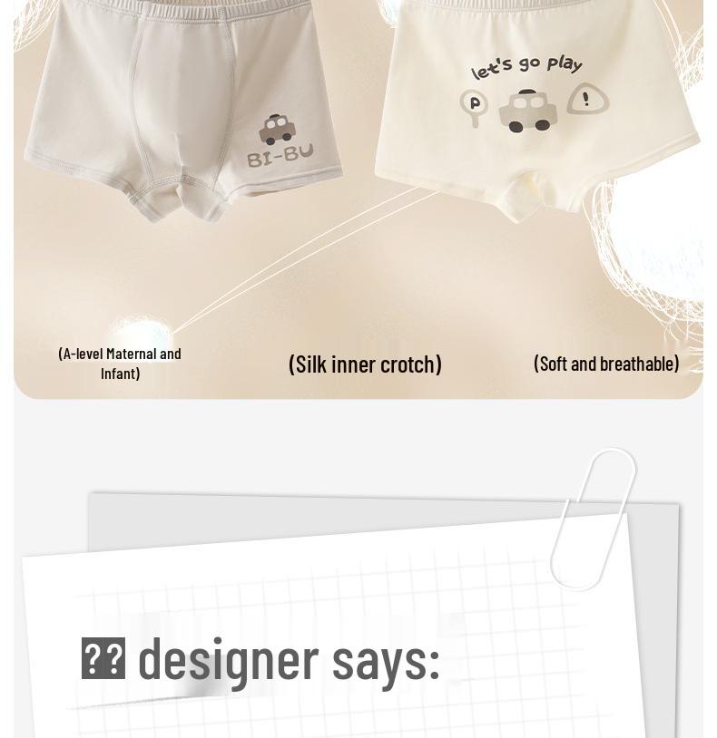 Silke Antibakteriell Gutter Ren Bomull Boksershorts for Barn