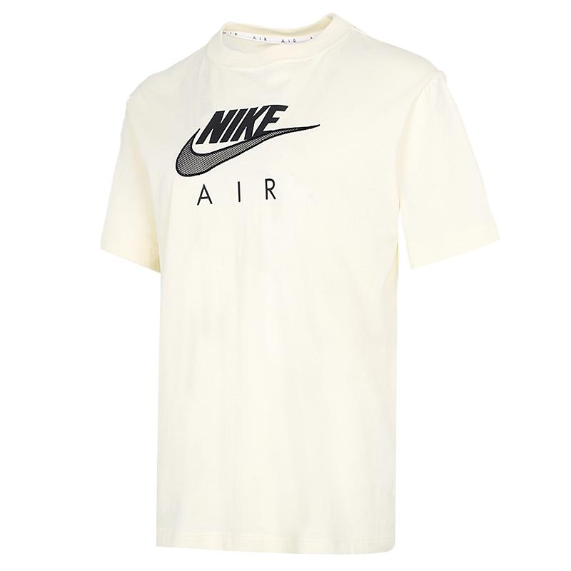 Nike Air Logo Casual Sports Short-Sleeve T-Shirt Women Tops Light-Yellow CZ8615-113
