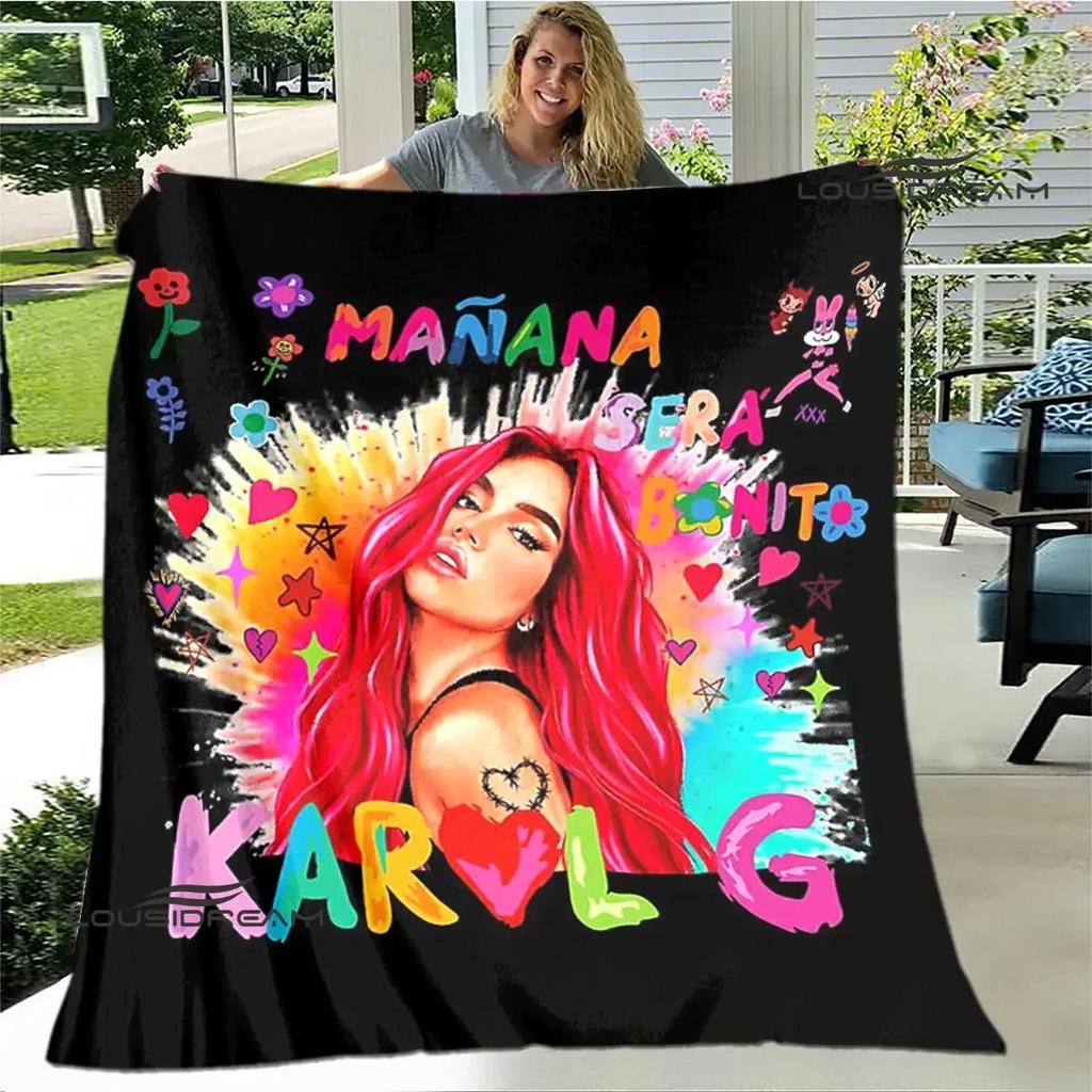 Karol G Retro Printed Blanket Flange Warm Blanket Bed Linings Picnic Blankets Home Travel Blanket Birthday Gift