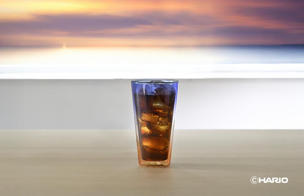 HARIO Sunrise Double Wall Single Suitable for Boiling Stylish and Cool Glass, 500ml, Item. Water. Heat-resistant Glass. Condensation-resistant.