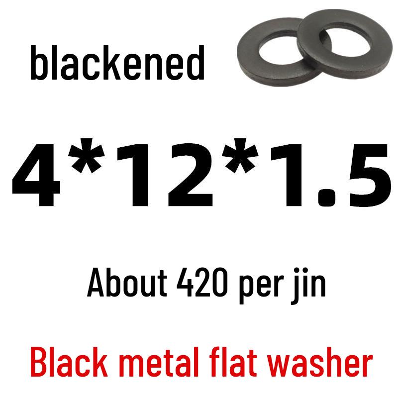 Thickened Black Iron Flat Washer for Screws, Non-standard Round Design