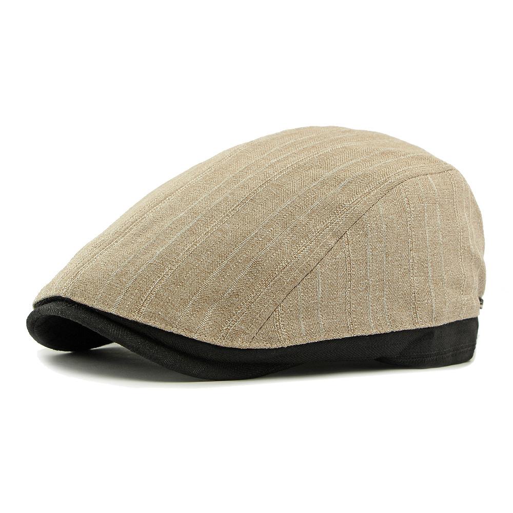 Men's Spring Summer Breathable Beret British Retro Peaked Cap Paintsman's Cap