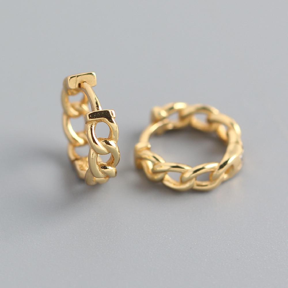 925 Sterling Silver Retro Niche INS Chain Earrings for Women - European & American French Design