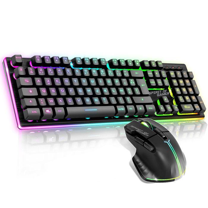 Pack gamer - spirit of gamer - mk600 - clavier souris sans fil - rétroéclairage rgb - azerty fr