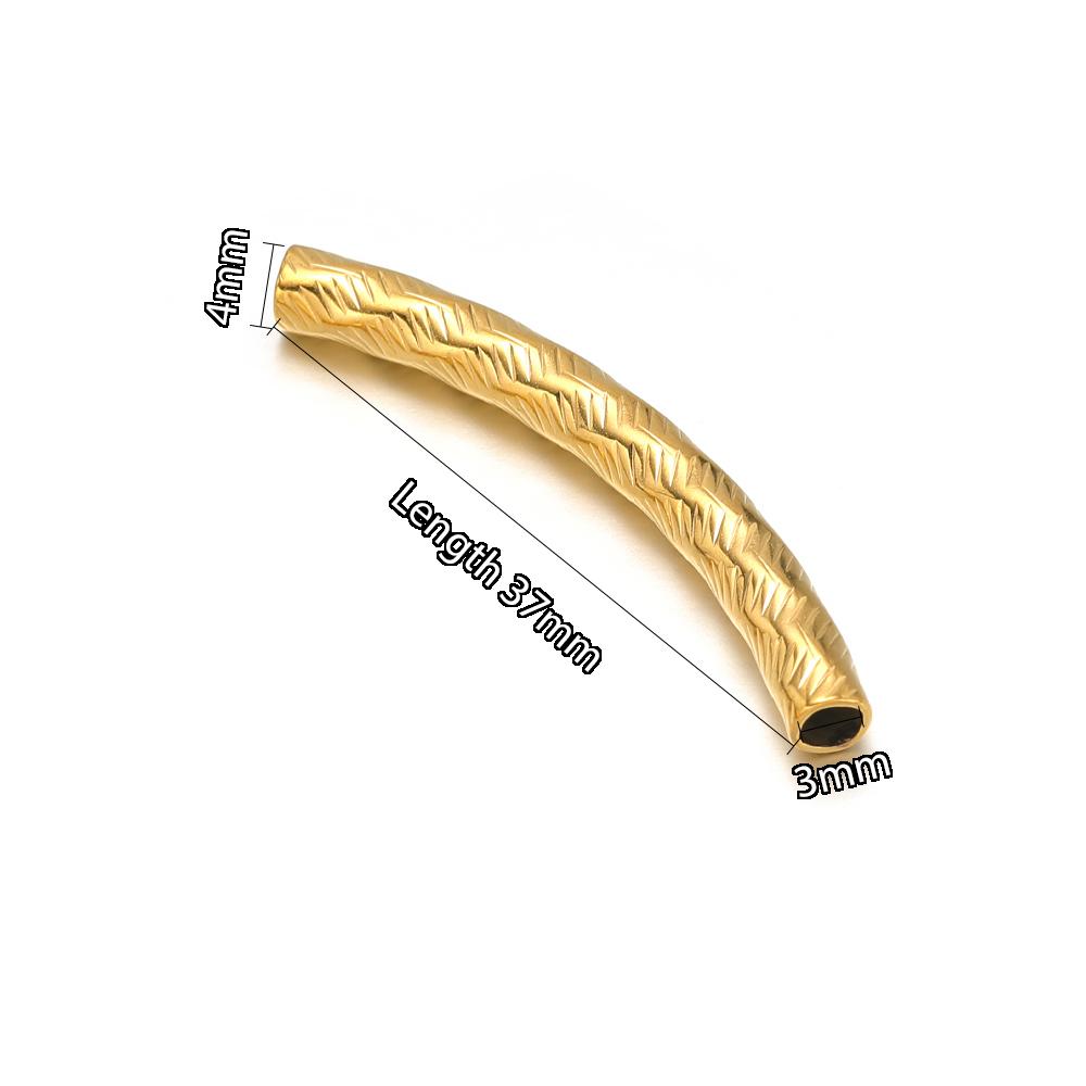 10pcs Stainless Steel Connectors Curved Tube for Jewelry Making Gold Color Straight Beads Bracelet Necklace DIY Jewelry Finding