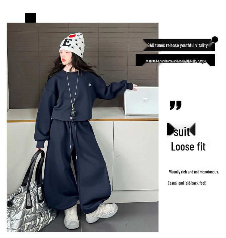 Mädchen 2025 Modische Frühling/Herbst Sportbekleidung Zweiteiliges Sweatshirt-Set