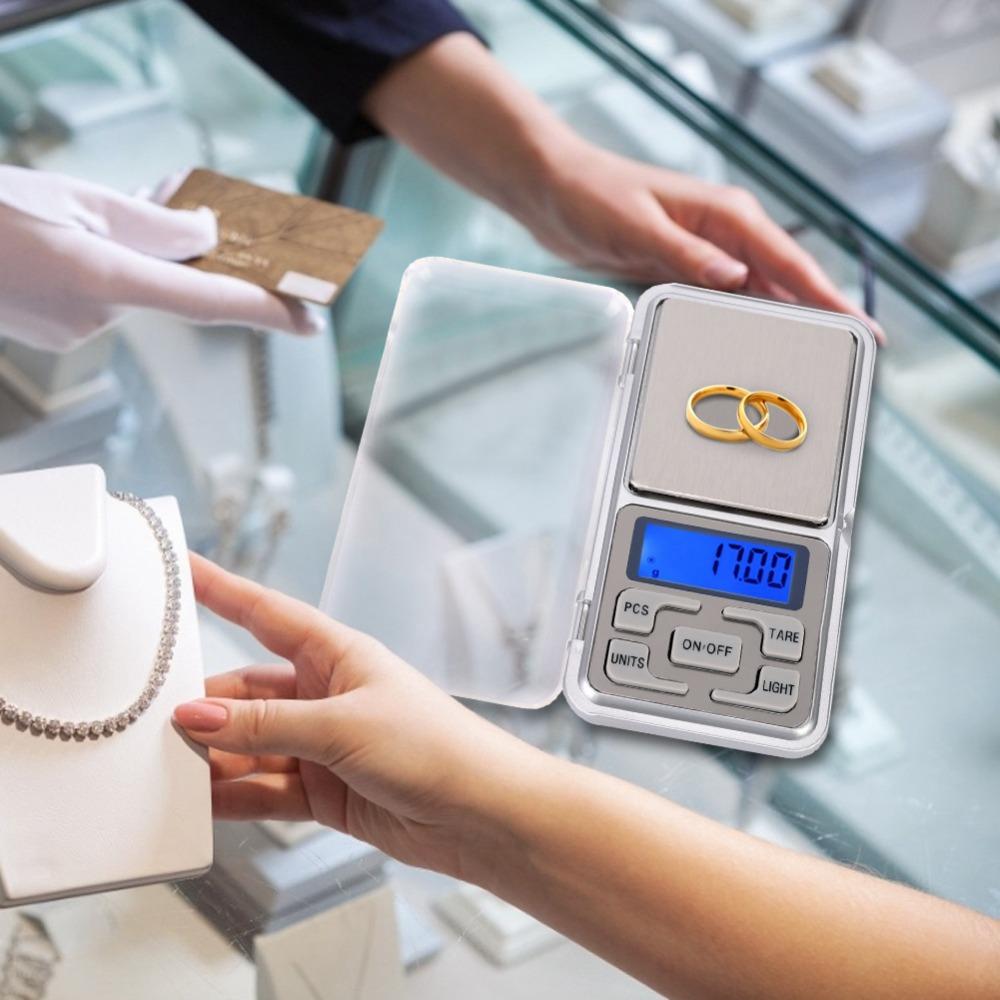 200g x 0.01g Mini Electronic Scale Silver Jewelry Scale Durable Digital Pocket Scale Food Weighing