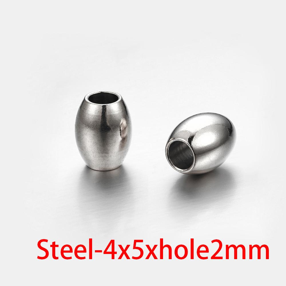 20pcs Stainless Steel Gold Color Oval Cylinder Spacer Loose Bead for DIY Bracelets Necklace Jewelry Making Beads Charm