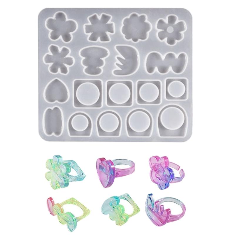 

Epoxy Resin Ring Mold Irregular Flower Silicone Ring Molds Different Sizes Ring Jewelry Resin Casting Mold Easy to Use