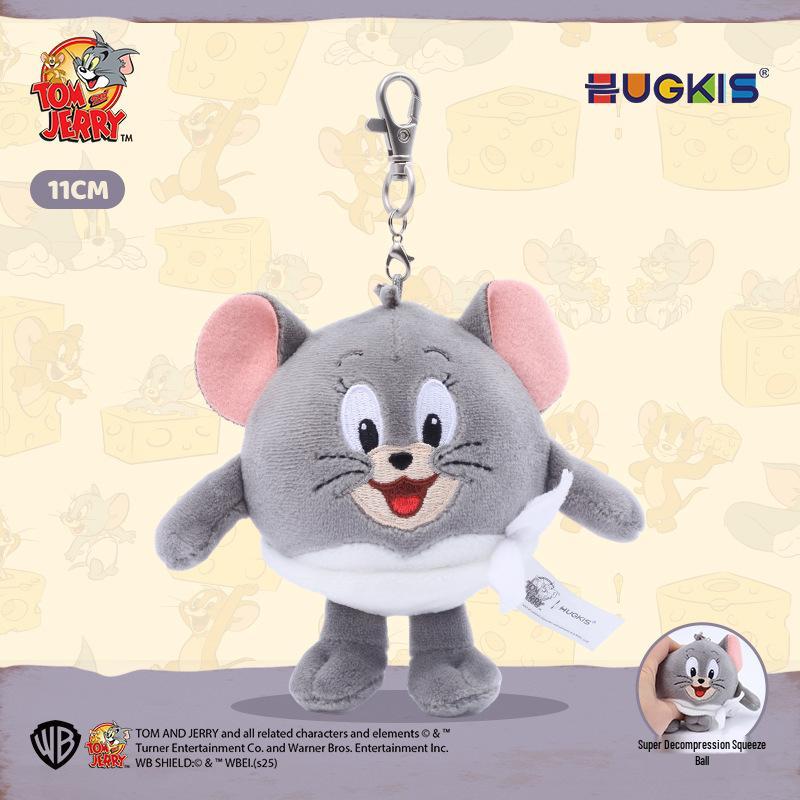 Tom & Jerry Plush Toys: Cat Pendant & Mouse Keychain Charms for Kids
