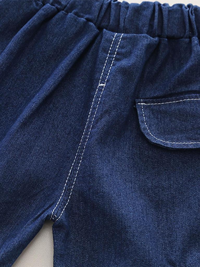 0-5 years old baby clothes casual suit summer new boys full of letters T-shirt denim shorts two-piece set fashion cotton