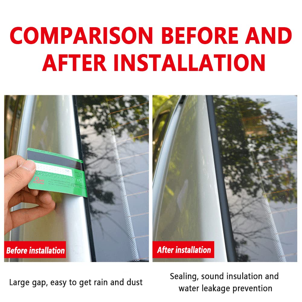 16.6ft/5m Cuttable T-Car Sunroof Cover Seal Rubber Trim Dust & Weather Resistant Strip Windshield Tailgate Adhesive Rubber Seal Strip