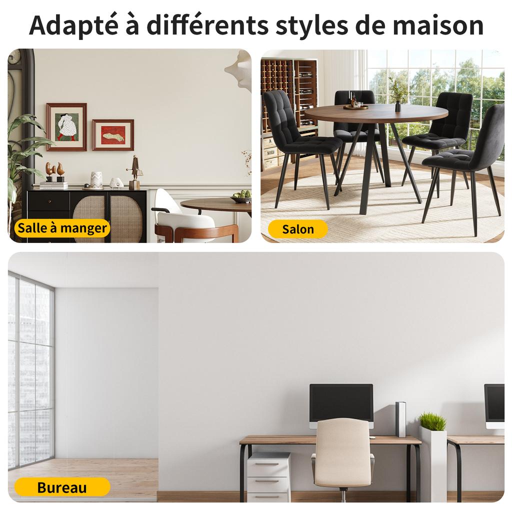 Runder Esstisch (80×80×75cm), Kaffeetisch für 4 Personen, geeignet für Esszimmer, Wohnzimmer, Metalltischbeine, Schreibtisch in Walnussfarbe und schwarze Beine