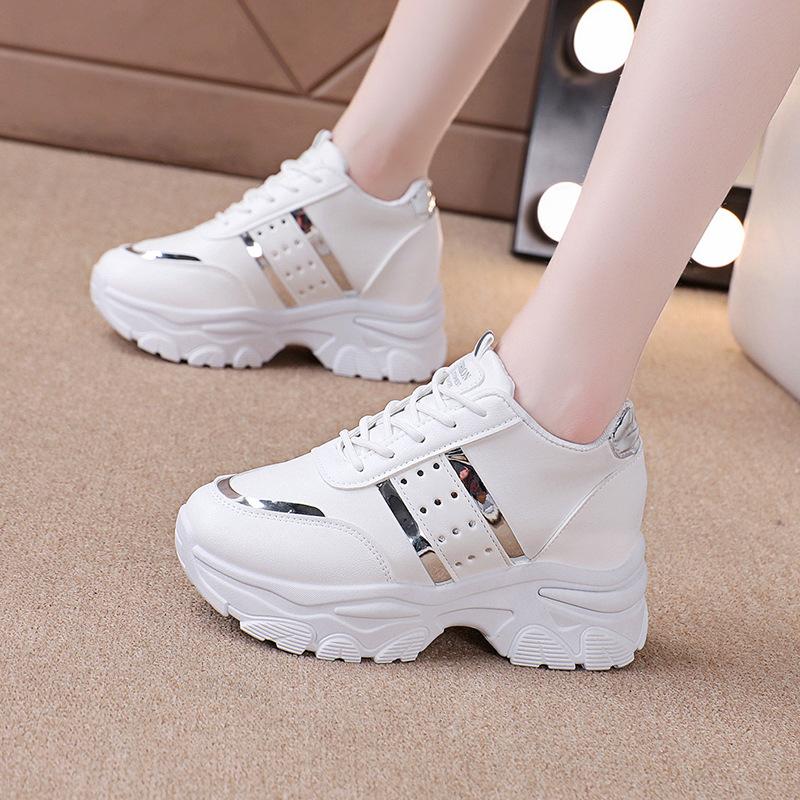 Women's Sneakers Summer Wedge Casual Shoes PU Leather Lace Up 2024 Womes Anti-slip Vulcanized New Outdoor Sneakers