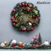 Christmas Theme Plastic Colorful Ball Rattan Wreath Front Door Ornament Christmas Xmas Scene Layout Decoration Wreath Home Decor